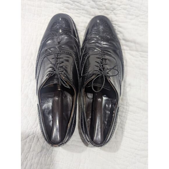 Mens Dexter Wingtip Shoes Made In USA Sz 10.5 M Black - Picture 2 of 10